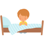 boy praying bed canva