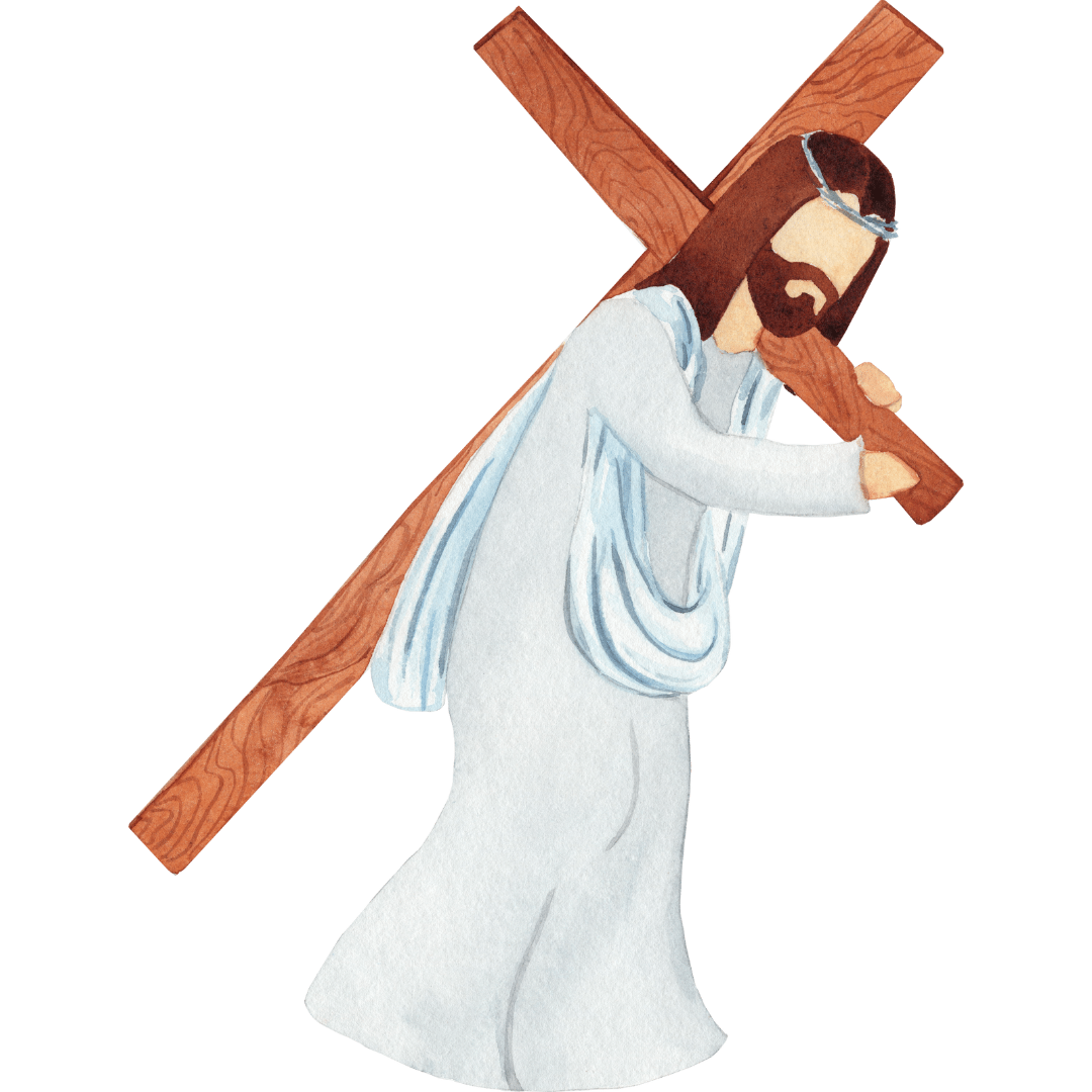 jesus carrying cross stations canva