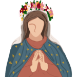 May Blessed Virgin Mary with flower crown