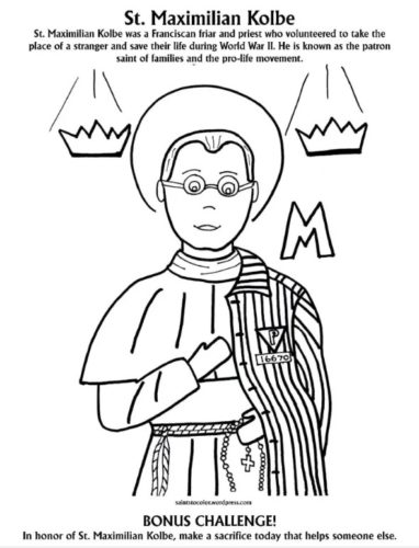 St. Maximilian Kolbe Coloring Pages - The Catholic Homeschool