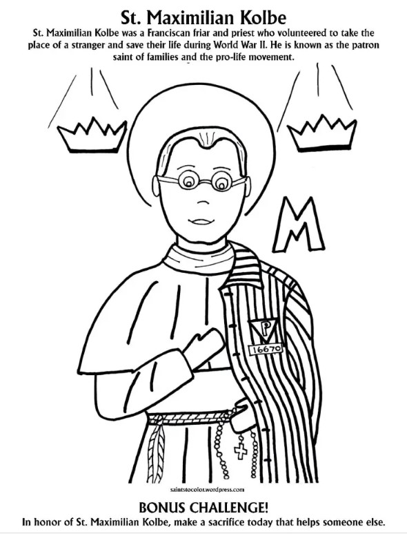 kolbe coloring page featured image 2