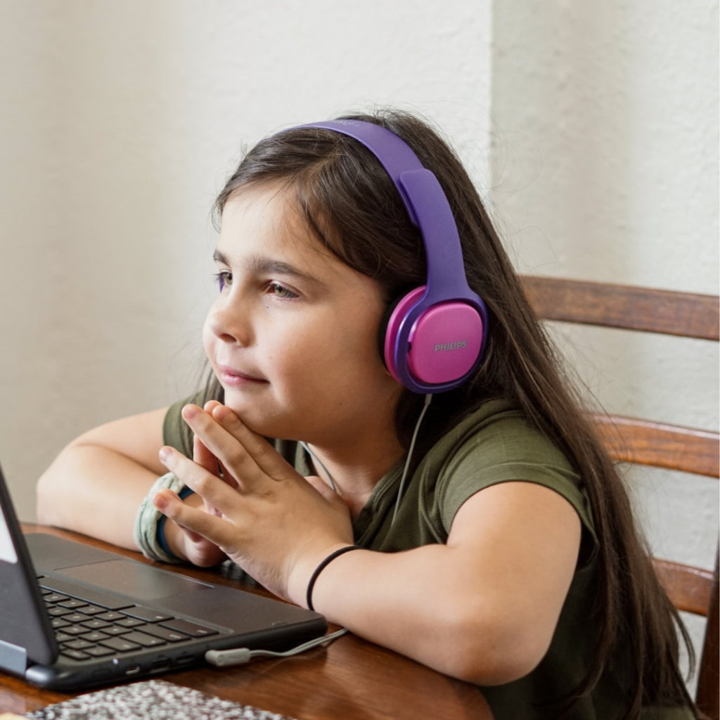 online classes girl purple headphones 1080 1080