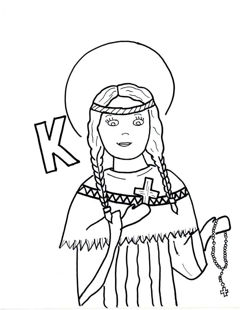 St. Kateri Coloring Pages And Drawing The Catholic Homeschool