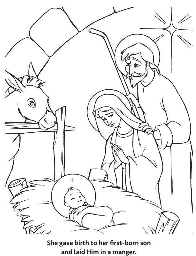 advent christmas coloring book sample page
