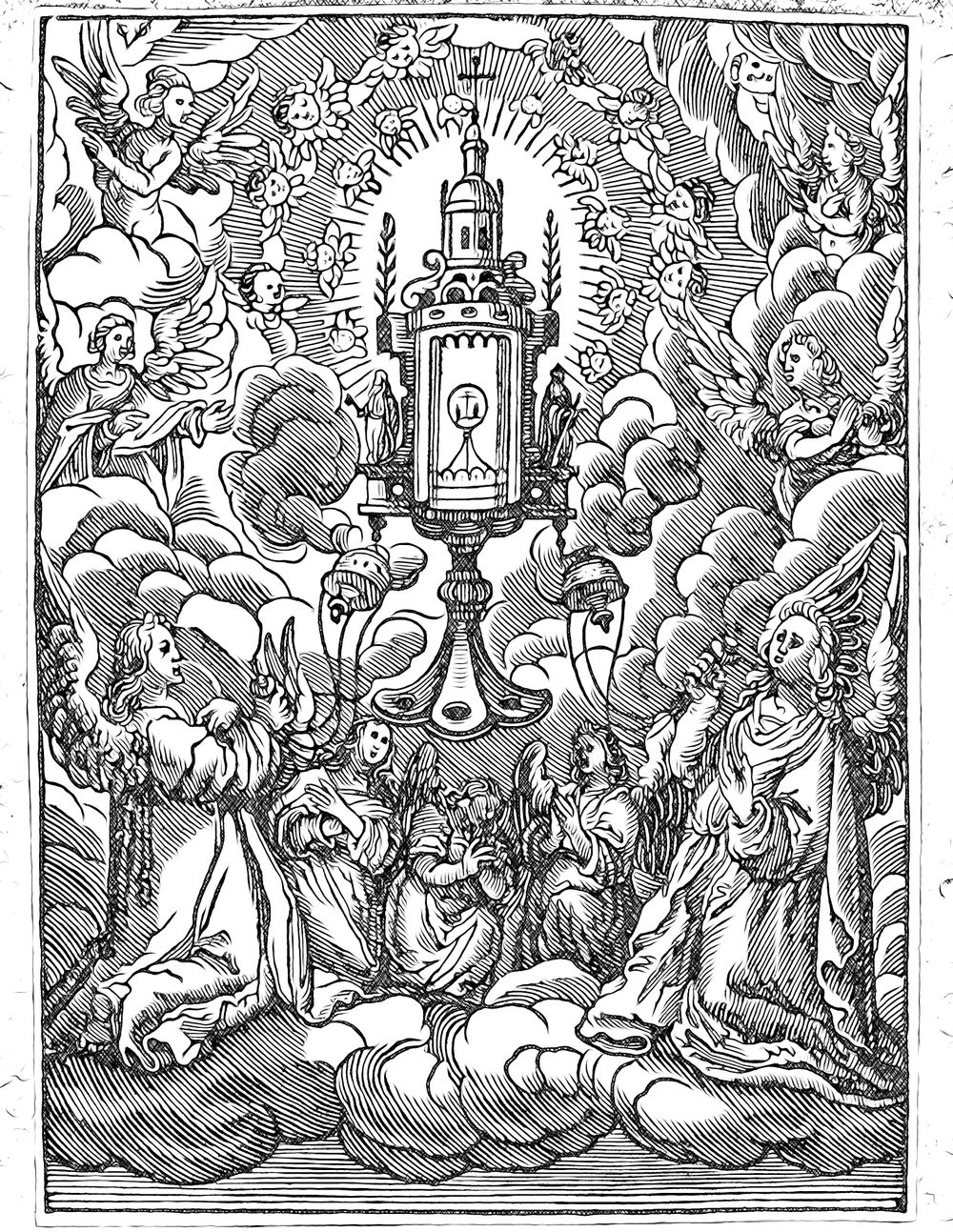 angels incensing monstrance coloring page sd cason