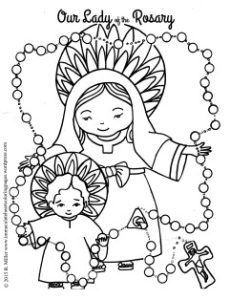 our lady of the rosary immaculate heart coloring pages