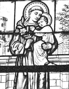 saint anthony of padua with infant jesus catholic coloring page from sdcason dot com