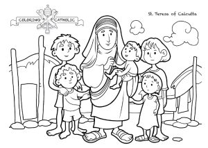 st teresa calcutta coloring catholic