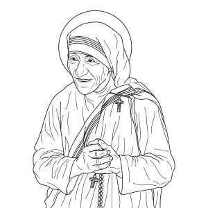 vecteezy saint mother teresa of calcutta vector illustration outline 11167764
